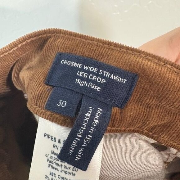 Veronica Beard Pants Womens 30 Corduroy Crosbie High Rise Straight Leg Crop USA - Picture 5 of 8